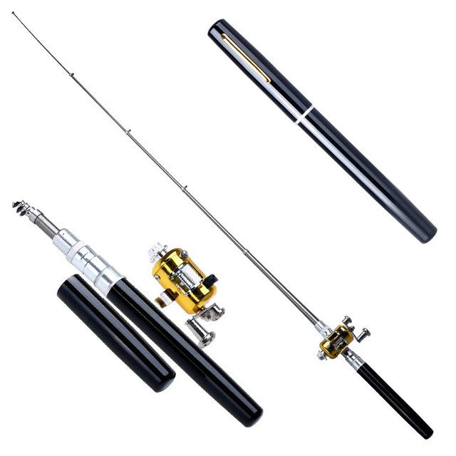 BassSmasher Portable Mini Fishing Rod With Reel (6 Colors Available)