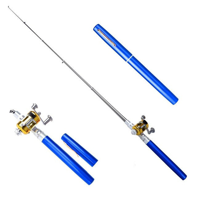 BassSmasher Portable Mini Fishing Rod With Reel (6 Colors Available)